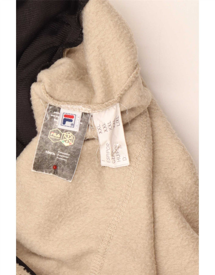 Fila Mens Fleece Jacket UK 44 2XL Beige Polyester