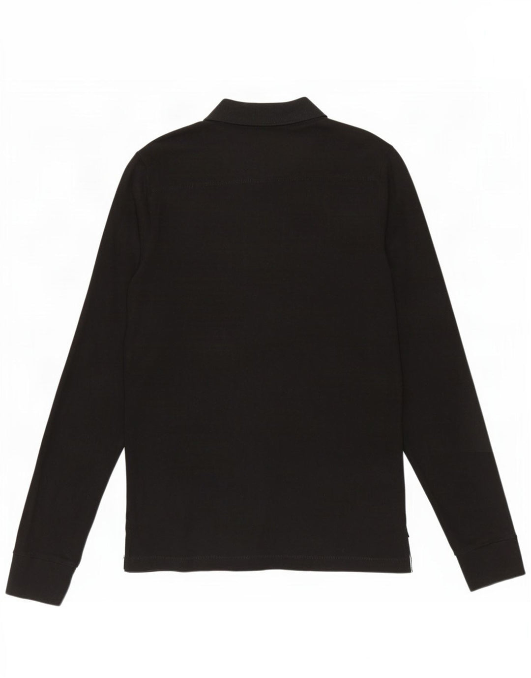 French Connection Mens Long Sleeve Polo Shirt Medium Black Cotton