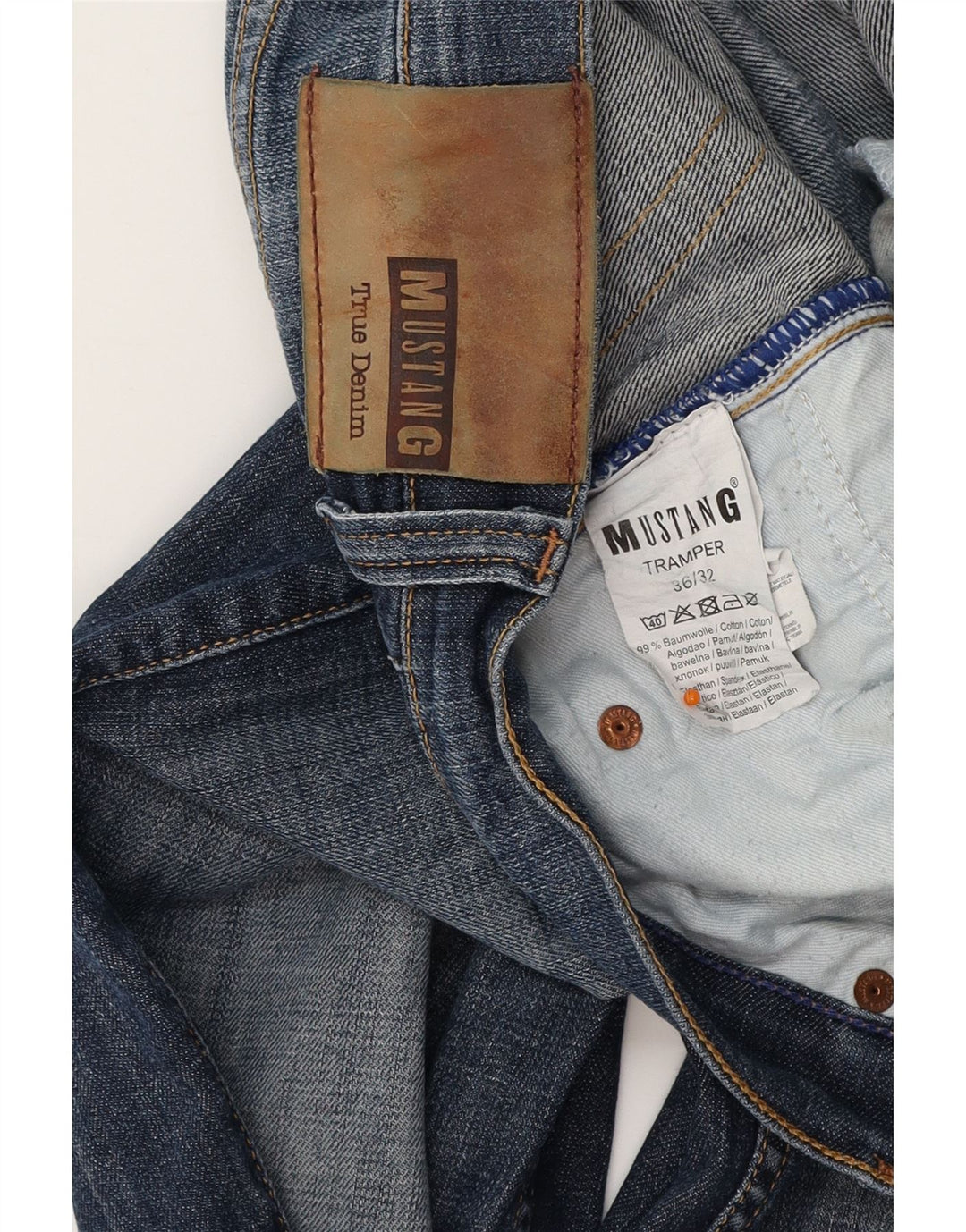 MUSTANG Mens Tramper Slim Jeans W36 L32 Navy Blue