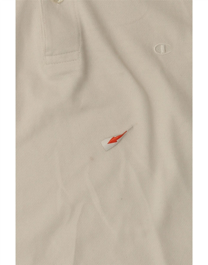 Champion Mens Polo Shirt Medium White Cotton