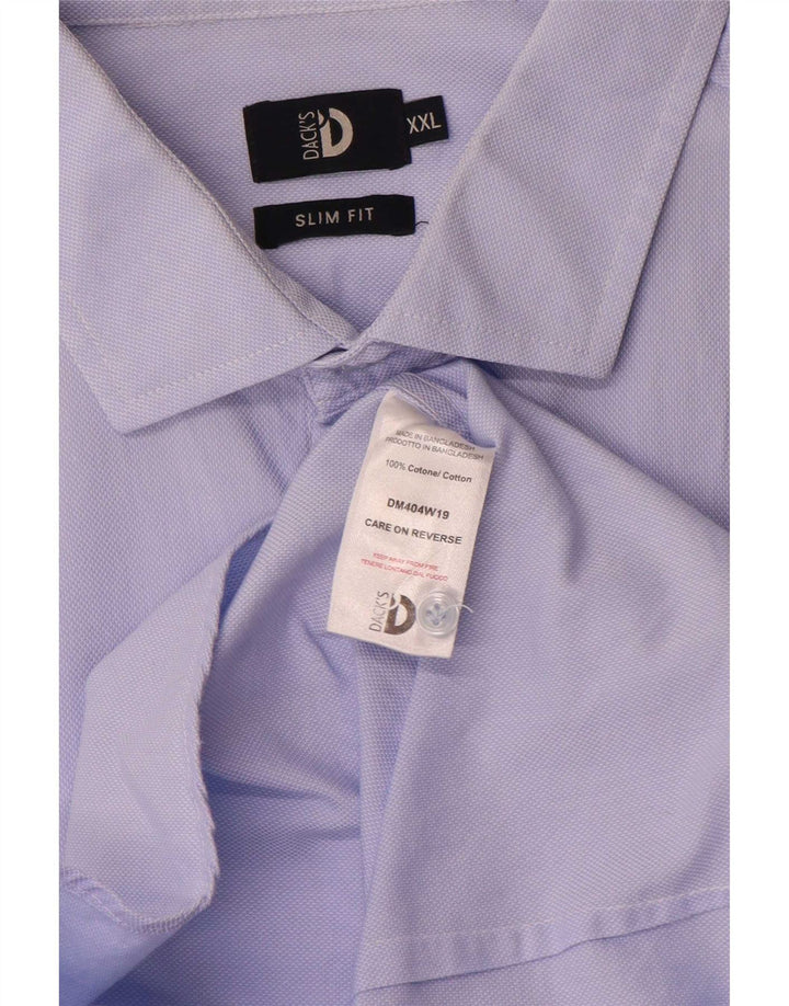 Dack's Mens Slim Fit Shirt 2XL Blue Cotton