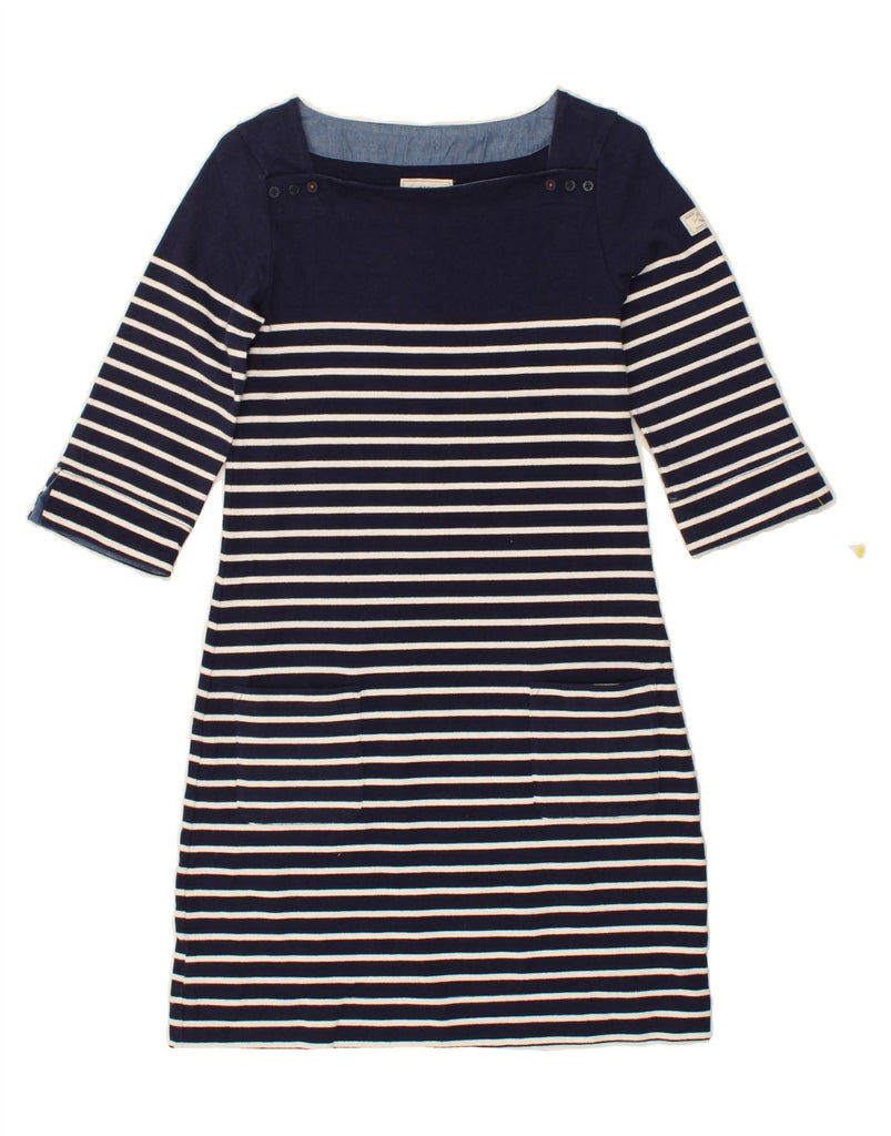 JOULES Womens Jumper Dress UK 8 Small Navy Blue Striped Nautical Vintage Joules and Second-Hand Joules from Messina Hembry 