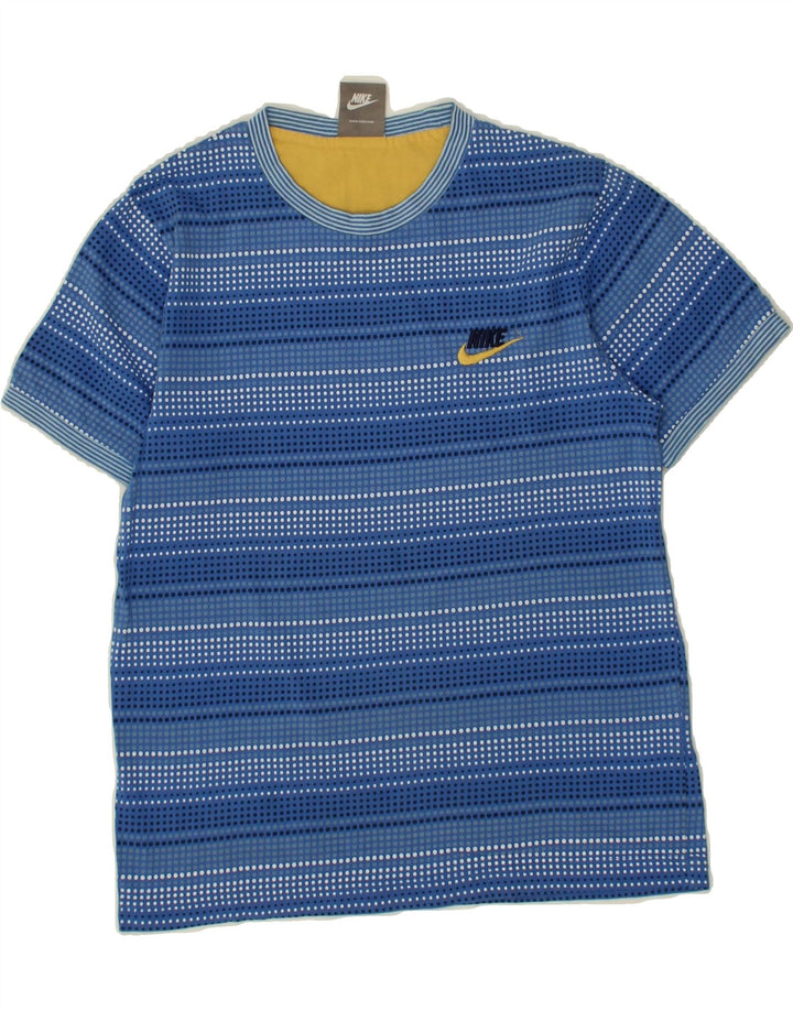 NIKE Boys T-Shirt Top 8-9 Years Small  Blue Striped Cotton Vintage Nike and Second-Hand Nike from Messina Hembry 