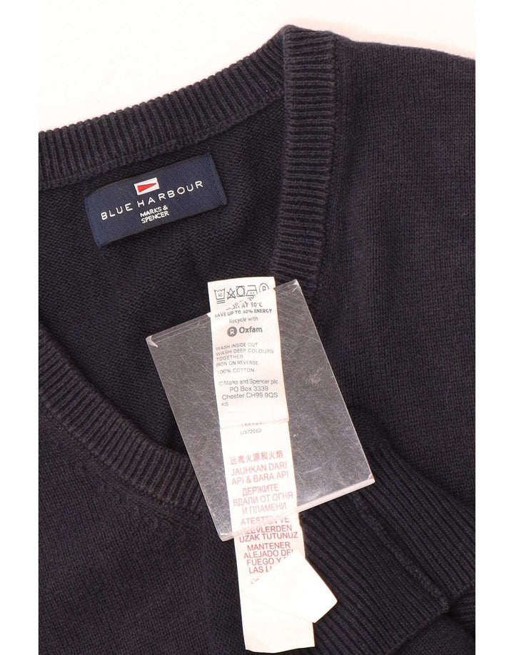 Marks & Spencer Mens Blue Harbour Vest Tank Top Medium Navy Blue Cotton