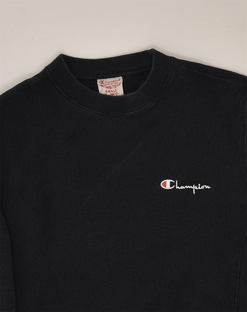 CHAMPION Mens Graphic Sweatshirt Jumper Small Black | Vintage Champion | Thrift | Second-Hand Champion | Used Clothing | Messina Hembry 