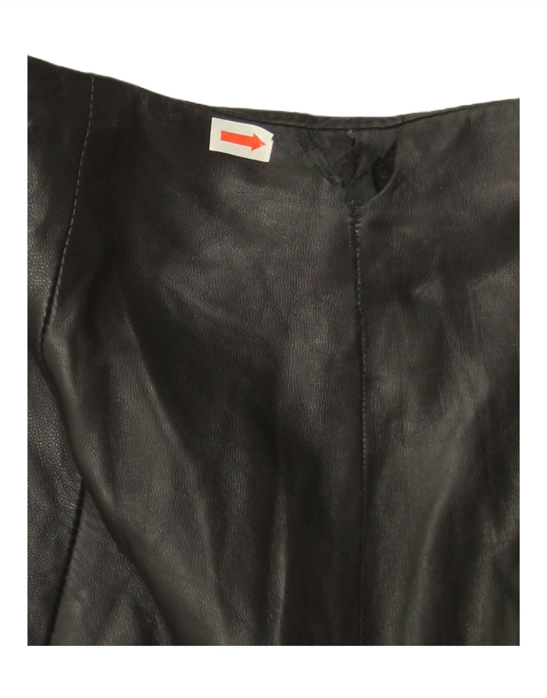 Mango Womens Slim Leather Trousers EU 36 Small W24 L27 Black Leather