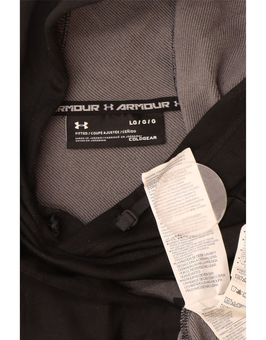 Under Armour Mens Cold Gear Graphic Hoodie Jumper Large Black Polyester