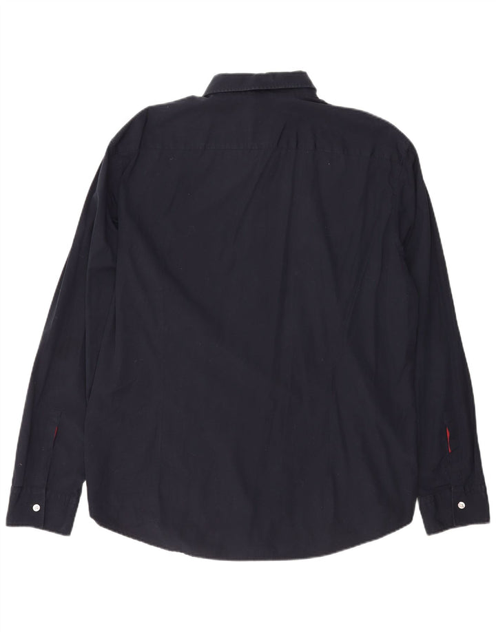 Hugo Boss Mens Slim Fit Shirt 2XL Navy Blue Cotton