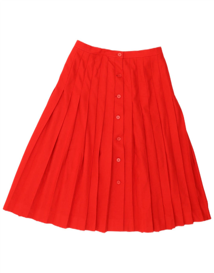 VINTAGE Womens High Waist Knife Pleated Skirt W28 Medium Red