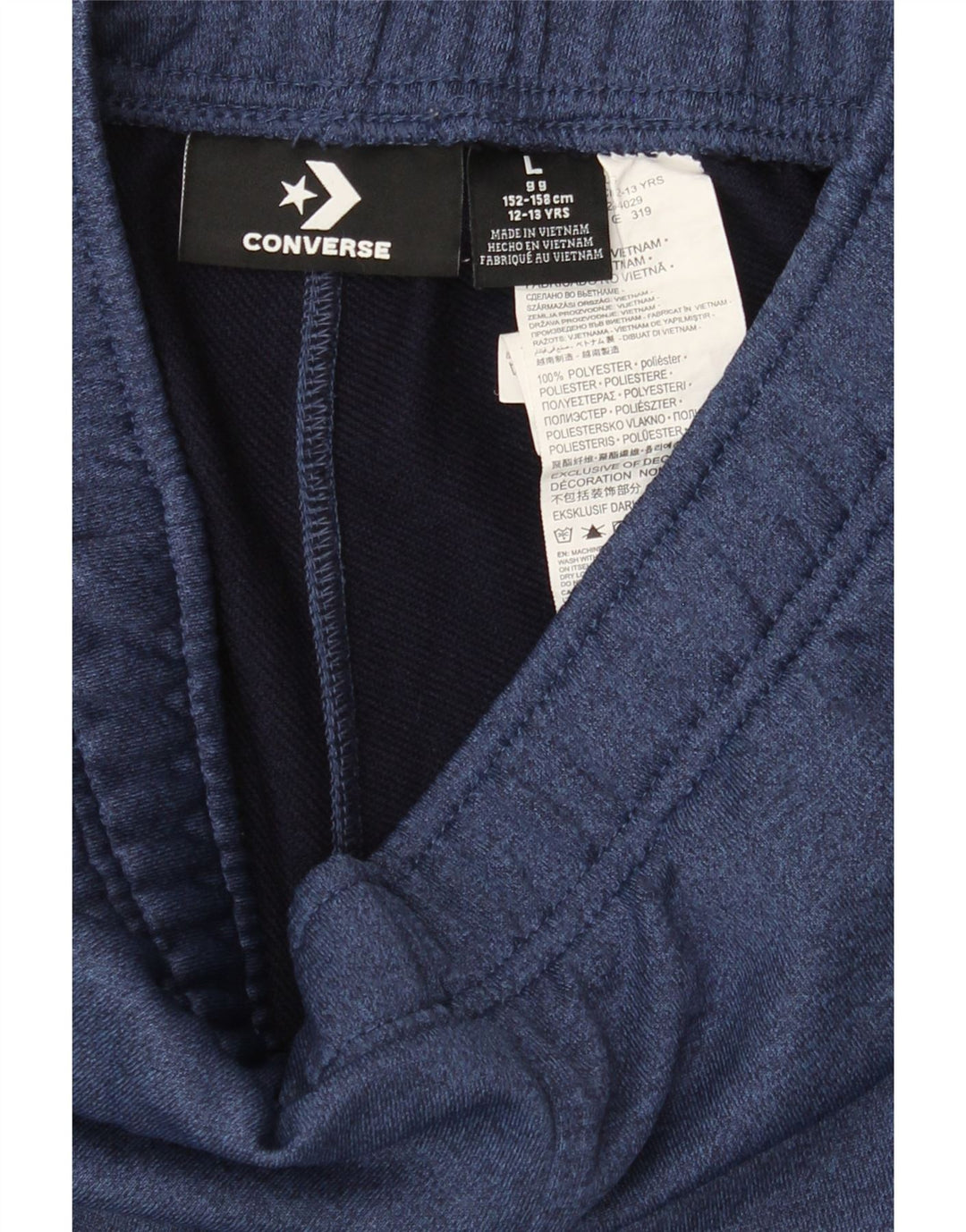 CONVERSE Boys Tracksuit Trousers Joggers 12-13 Years Large Navy Blue Vintage Converse and Second-Hand Converse from Messina Hembry 