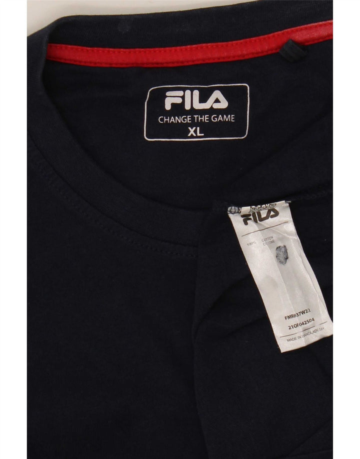 Fila Mens Top Long Sleeve XL Navy Blue Cotton