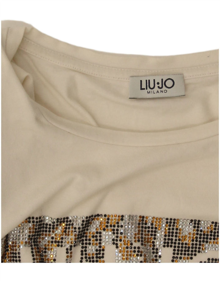 Liu Jo Womens Graphic T-Shirt Top UK 10 Small White