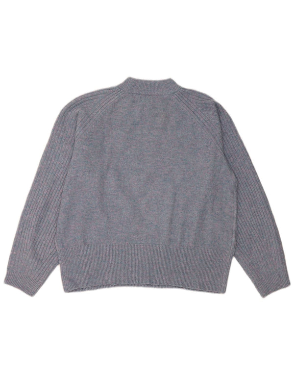 Marks & Spencer Womens Turtle Neck Jumper Sweater UK 14 Medium Blue Flecked