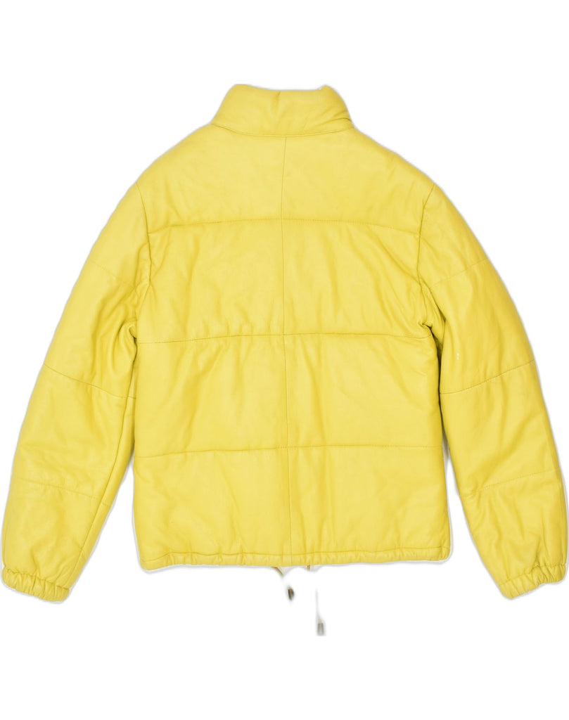 VINTAGE Womens Padded Jacket UK 14 Medium Yellow Polyester | Vintage Vintage | Thrift | Second-Hand Vintage | Used Clothing | Messina Hembry 