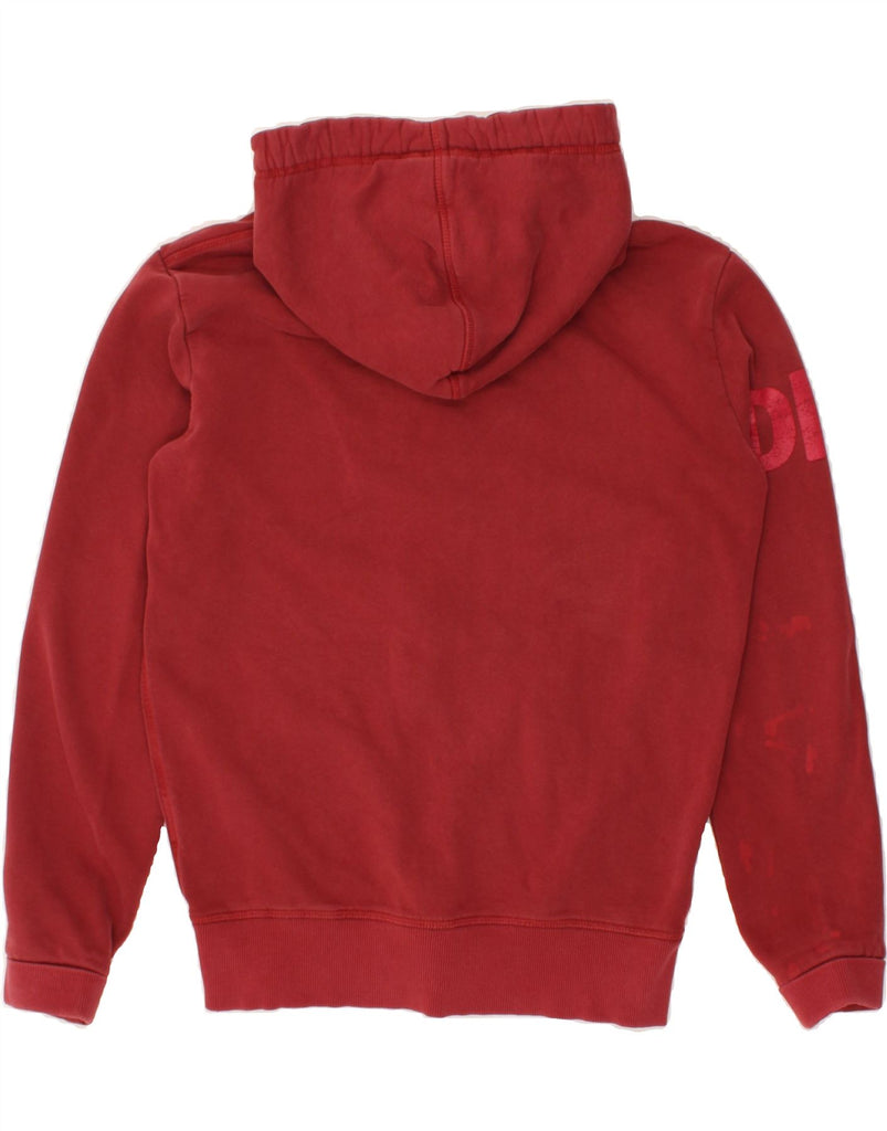 SUPERDRY Mens Graphic Zip Hoodie Sweater Small Red Cotton | Vintage Superdry | Thrift | Second-Hand Superdry | Used Clothing | Messina Hembry 