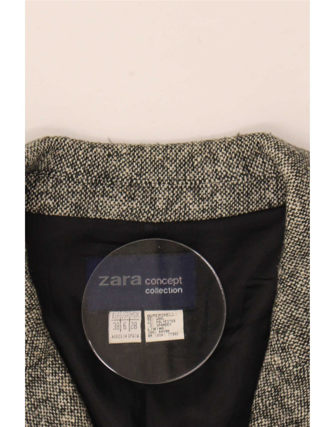 Zara Womens Oversized Overcoat EU 38 Small Grey Wool