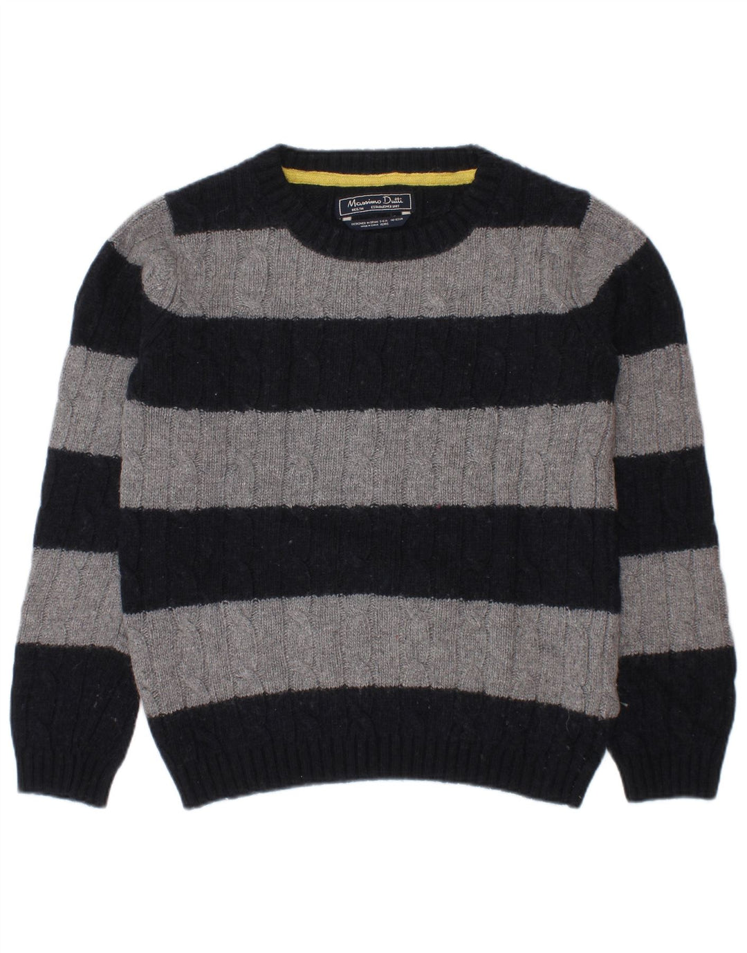 Massimo Dutti Boys Crew Neck Jumper Sweater 5-6 Years Navy Blue Striped