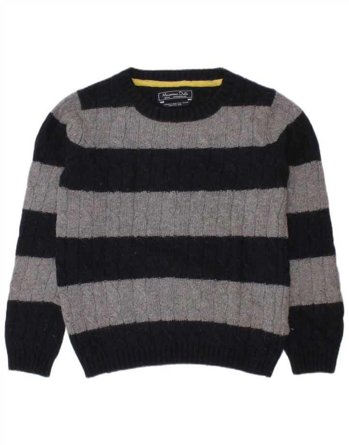Massimo Dutti Boys Crew Neck Jumper Sweater 5-6 Years Navy Blue Striped