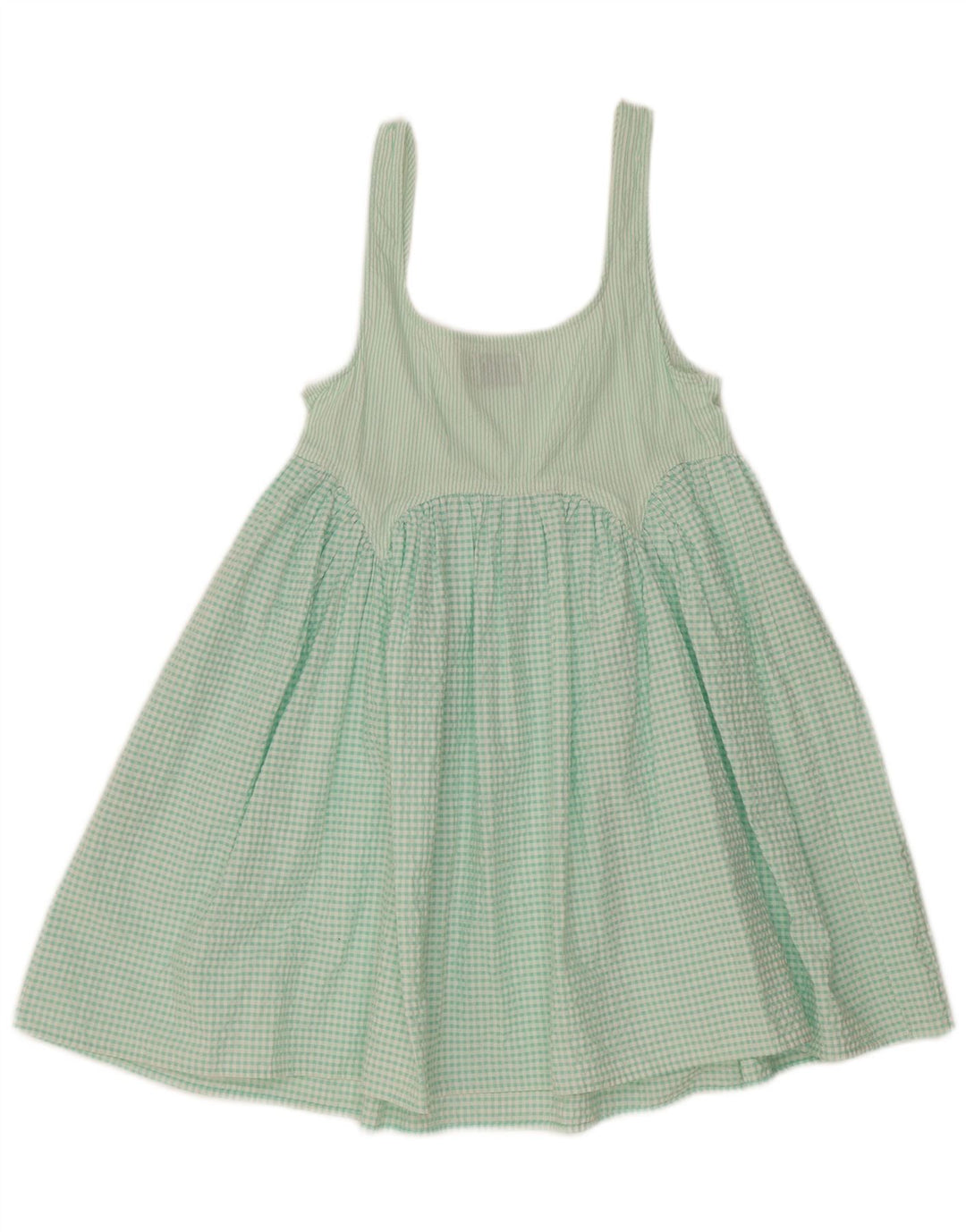 Asos Womens Sundress UK 8 Small Green Gingham Cotton