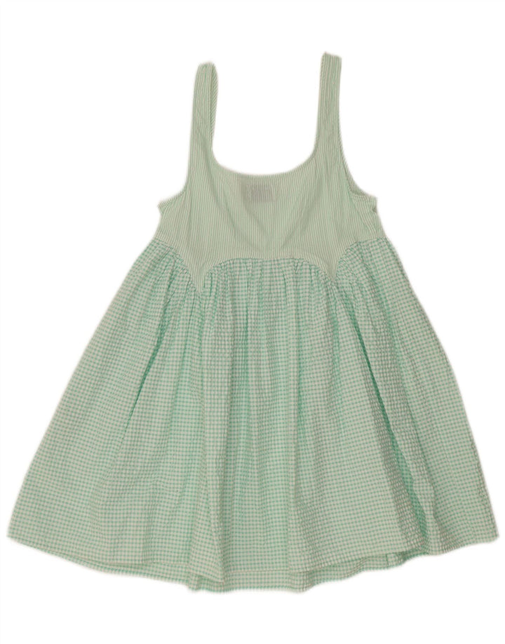 Asos Womens Sundress UK 8 Small Green Gingham Cotton