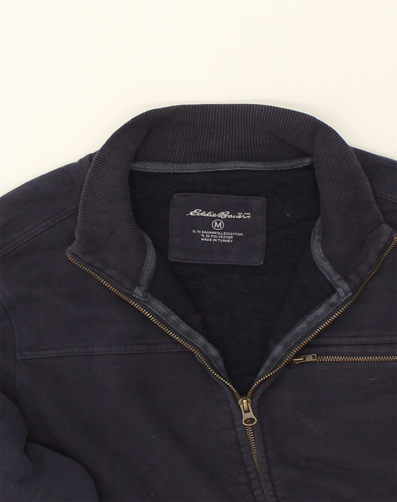 EDDIE BAUER Mens Tracksuit Top Jacket Medium Navy Blue Cotton | Vintage Eddie Bauer | Thrift | Second-Hand Eddie Bauer | Used Clothing | Messina Hembry 