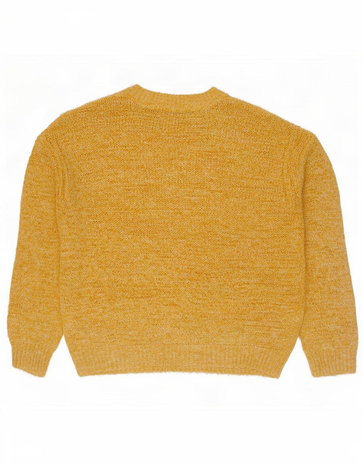 Marks & Spencer Womens Crew Neck Jumper Sweater UK 14 Medium Yellow