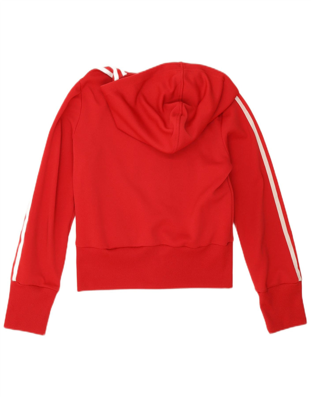 Adidas Womens Zip Hoodie Sweater UK 10 Small Red Polyester