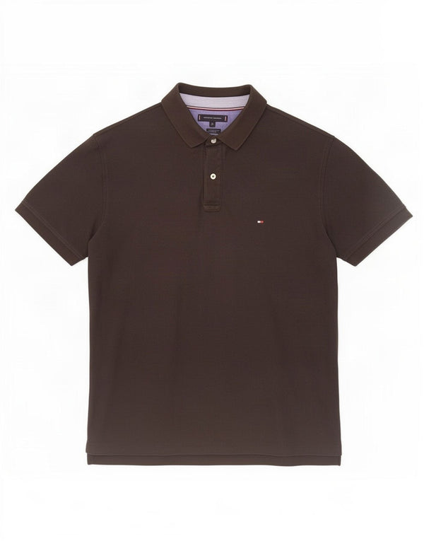 Tommy Hilfiger Mens Regular Fit Polo Shirt XL Black Cotton