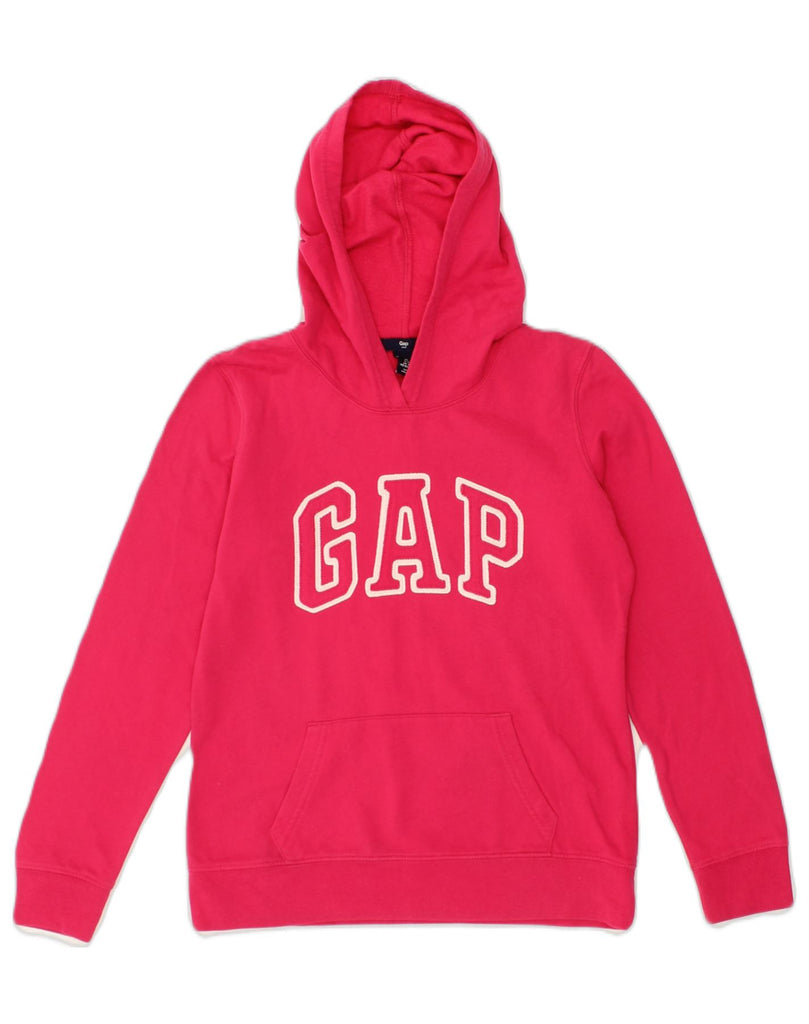 GAP Womens Graphic Hoodie Jumper UK 6 XS Pink Cotton | Vintage Gap | Thrift | Second-Hand Gap | Used Clothing | Messina Hembry 