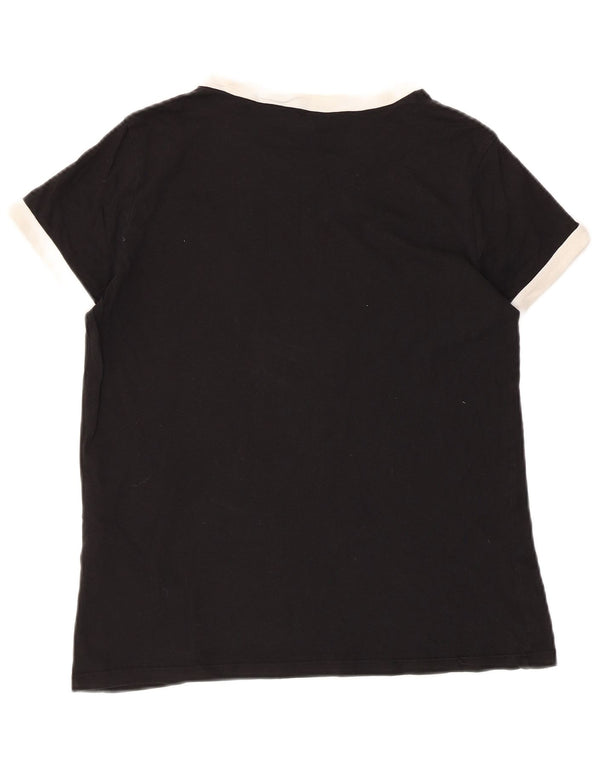 Levi's Womens T-Shirt Top UK 10 Small Black Colourblock Cotton