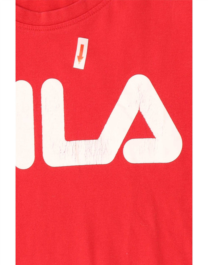 Fila Mens Graphic T-Shirt Top Medium Red Cotton
