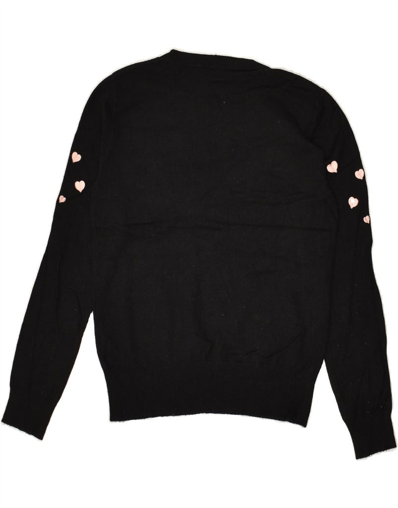 OASIS Womens Crew Neck Jumper Sweater UK 10 Small Black Viscose Heart | Vintage Oasis | Thrift | Second-Hand Oasis | Used Clothing | Messina Hembry 