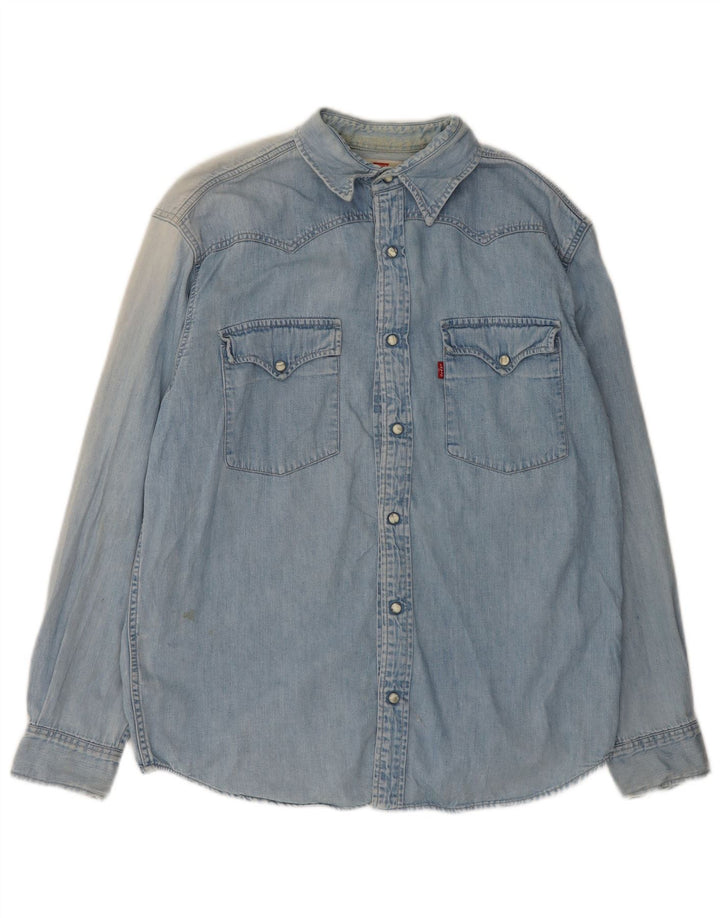Levi's Mens Denim Shirt Medium Blue Cotton