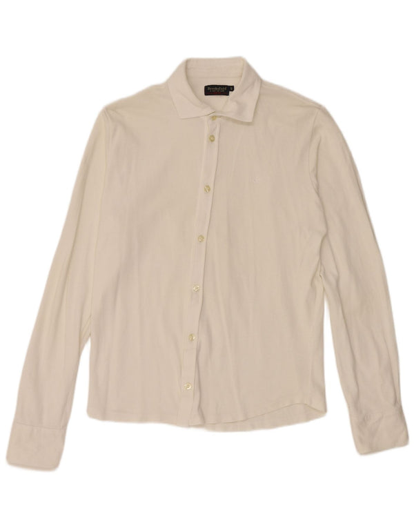 Brooksfield Mens Slim Fit Shirt IT 48 Small White