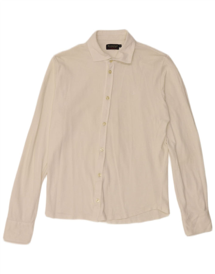 Brooksfield Mens Slim Fit Shirt IT 48 Small White
