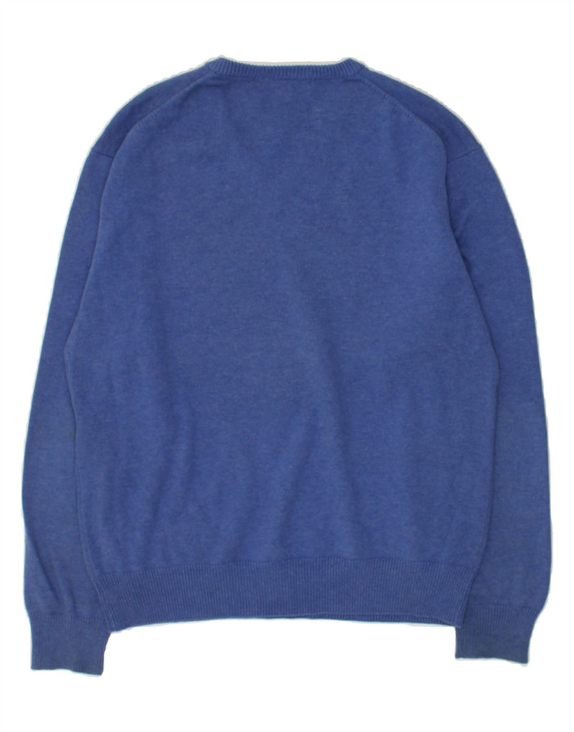 GANT Mens V-Neck Jumper Sweater Large Blue Cotton | Vintage Gant | Thrift | Second-Hand Gant | Used Clothing | Messina Hembry 