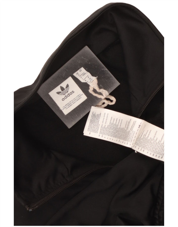 Adidas Womens Crop Graphic Oversized Tracksuit Top Jacket UK 8 Small Black