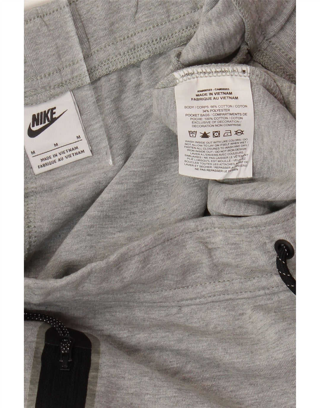 NIKE Mens Tracksuit Trousers Medium  Grey Cotton