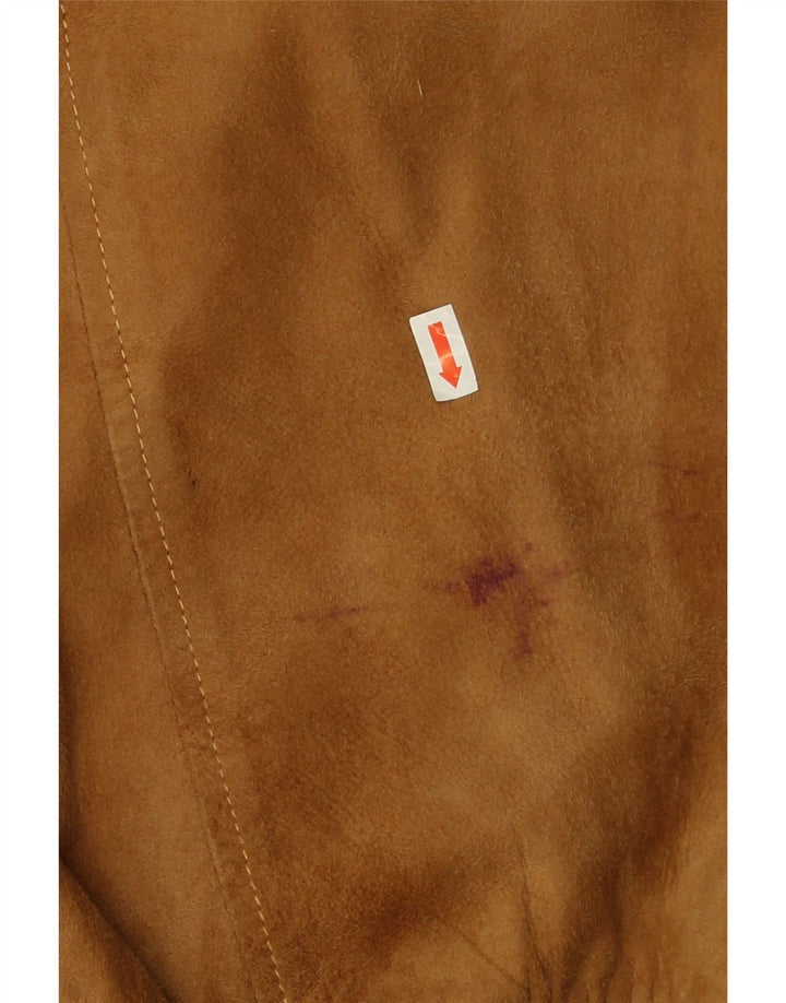 Maren Mens Suede Bomber Jacket UK 40 Large Beige Suede