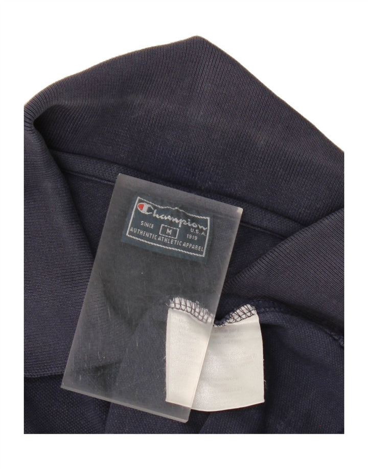 CHAMPION Mens Polo Shirt Medium Navy Blue Cotton Vintage Champion and Second-Hand Champion from Messina Hembry 