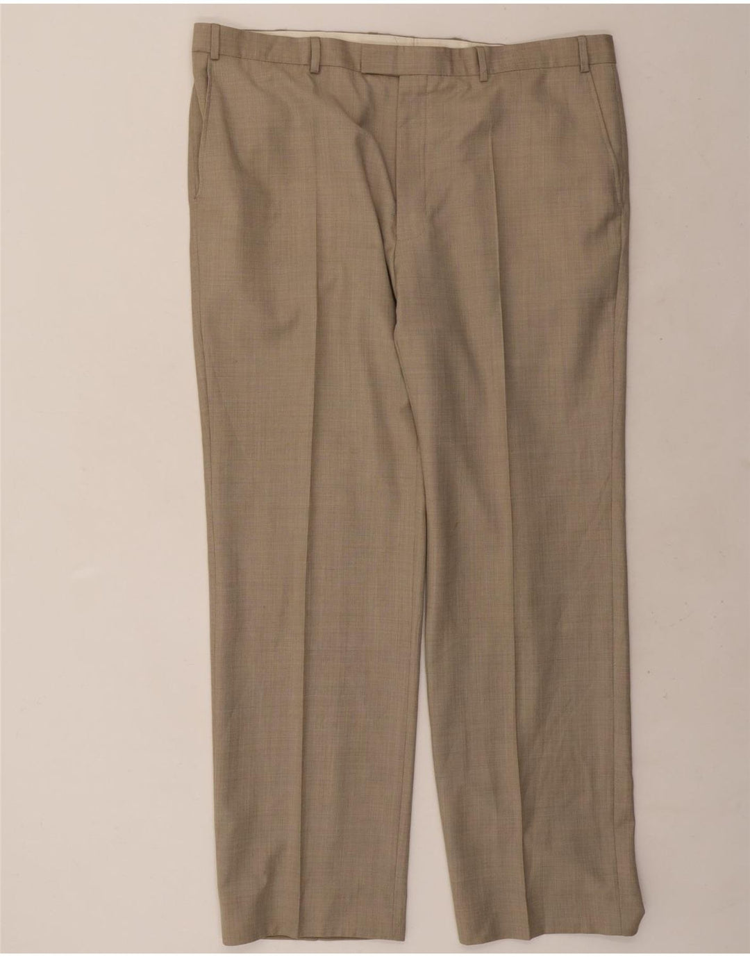 Marks & Spencer Mens Autograph Straight Suit Trousers W42 L33 Beige