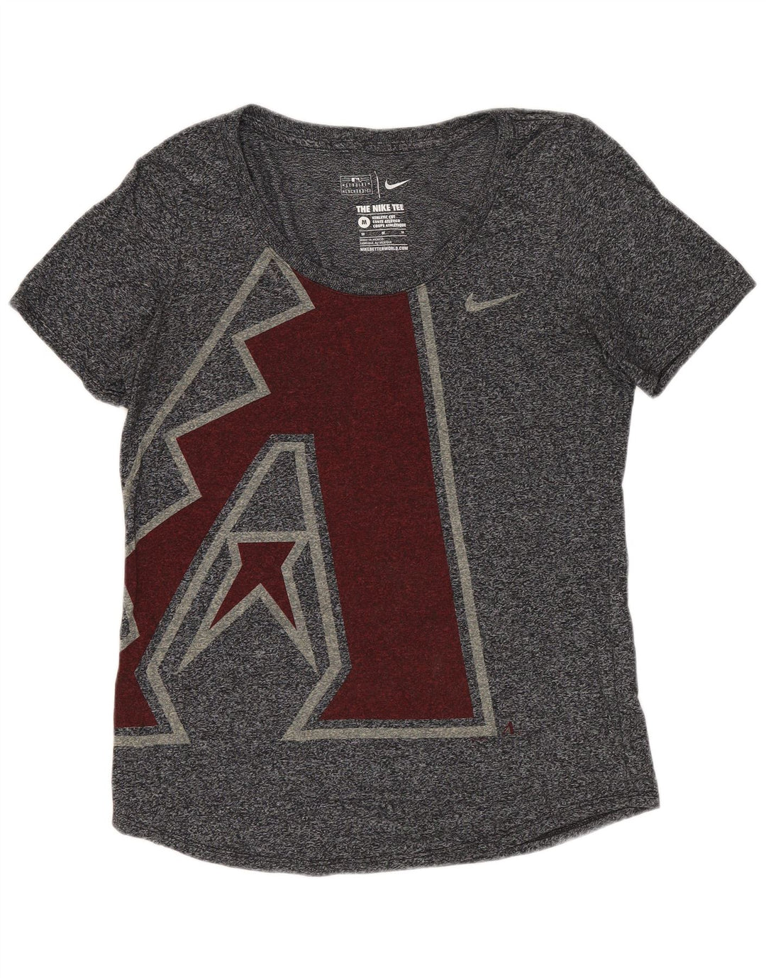 NIKE Womens Arizona Diamondbacks Graphic T-Shirt Top UK 12 Medium Grey