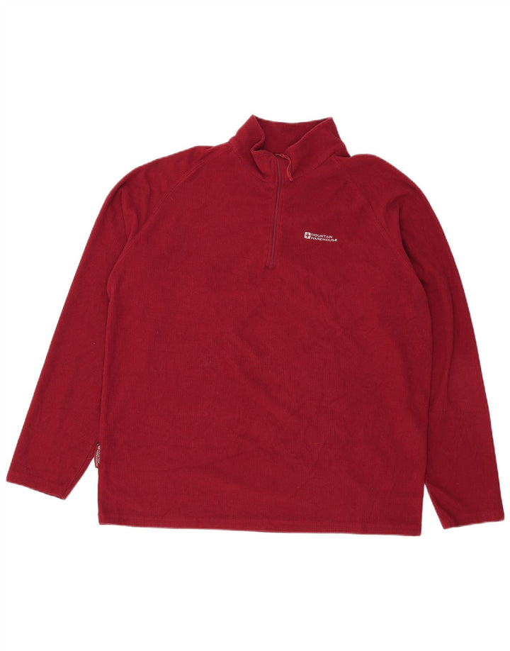 Mountain Warehouse Mens Zip Neck Fleece Jumper XL Burgundy Polyester