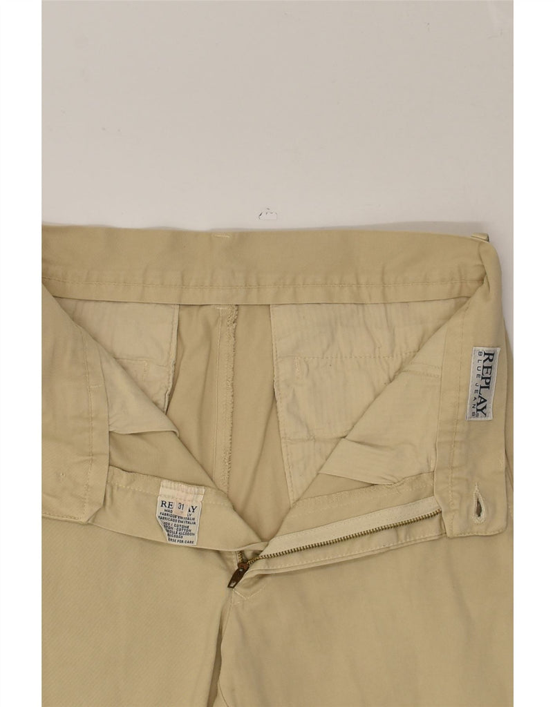 REPLAY Mens Straight Chino Trousers W31 L32 Beige Cotton | Vintage Replay | Thrift | Second-Hand Replay | Used Clothing | Messina Hembry 