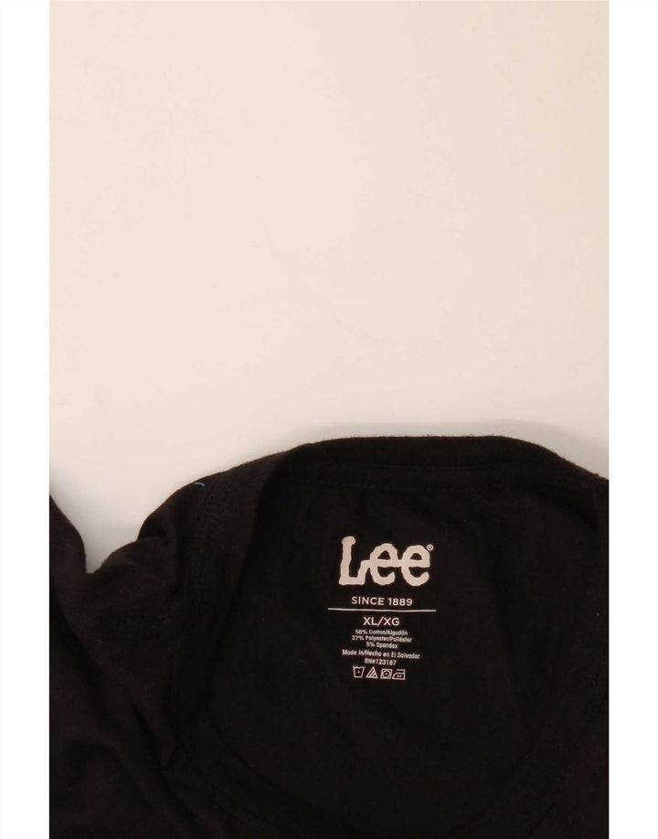 Lee Mens T-Shirt Top XL Black Striped Cotton