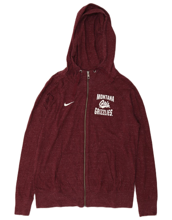 Nike Womens Montana Grizzlies Zip Hoodie Sweater UK 16 Large Burgundy