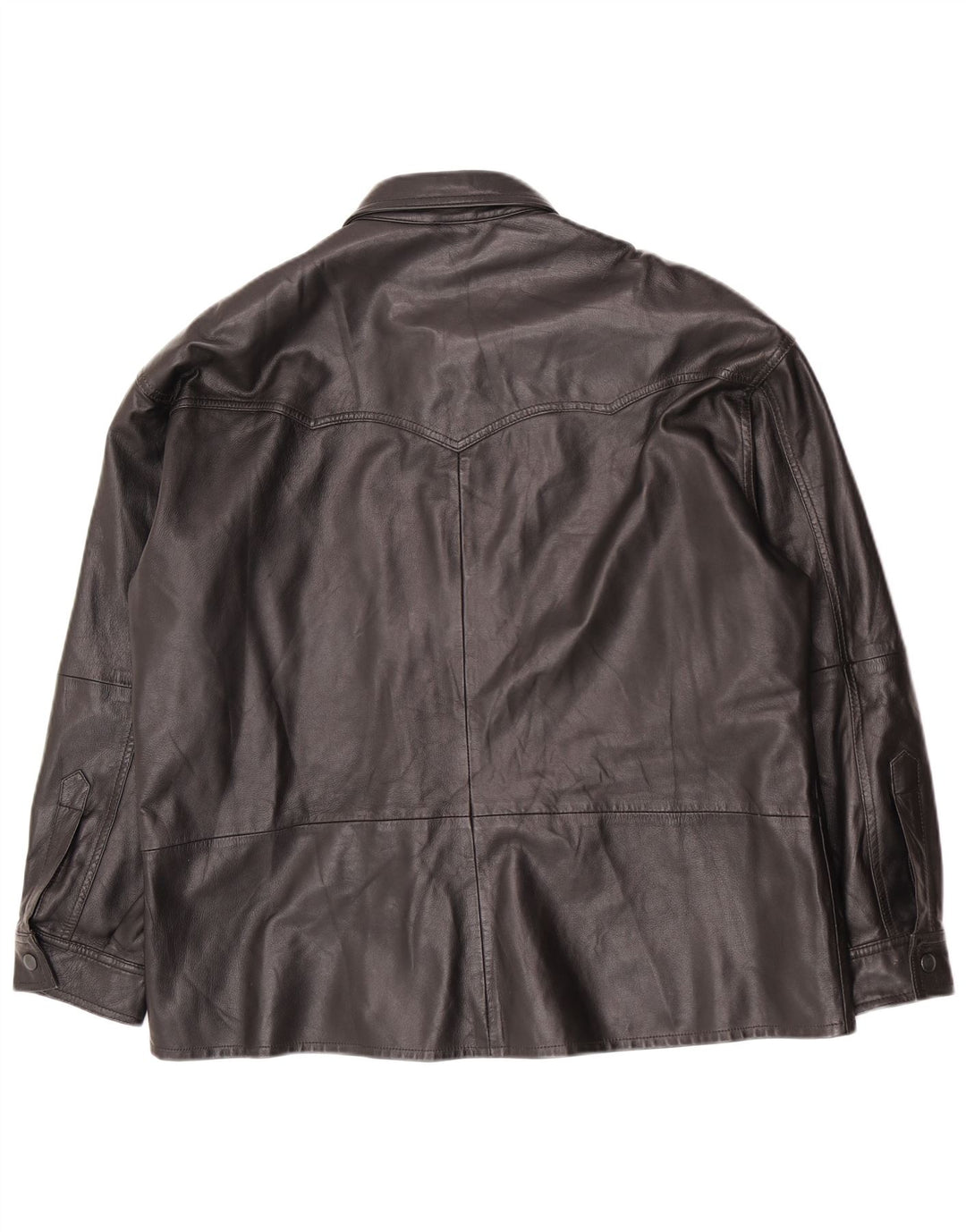 Vintage Womens Oversized Leather Jacket EU 40 Medium Black