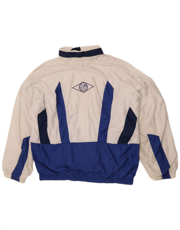 Active Mens Loose Fit Tracksuit Top Jacket Large White Colourblock