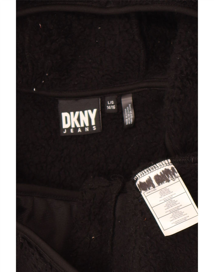Dkny Girls Fleece Jacket 14-15 Years Large  Black Polyester