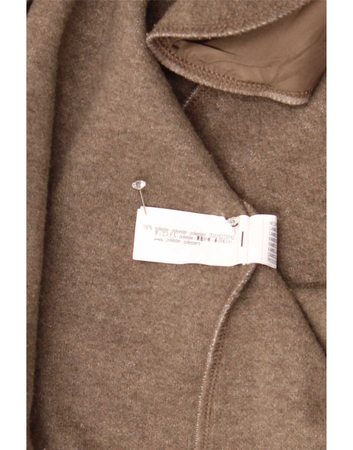 Zara Womens Overcoat UK 16 Large Brown Polyester